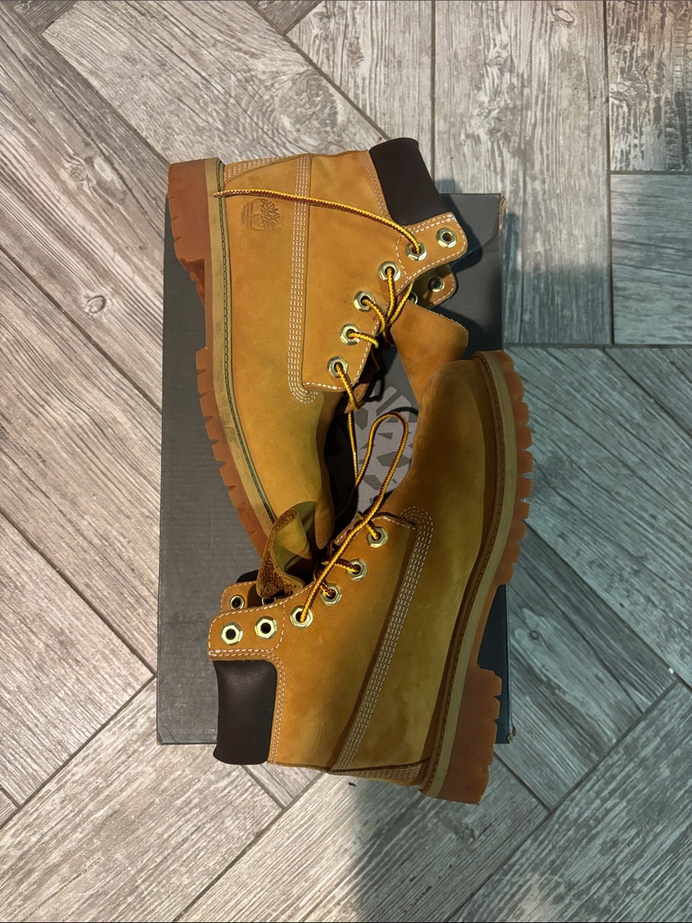 Timberland Kids Wheat Tan/Nubuck Lace-Up Work Boots